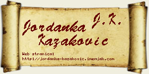 Jordanka Kazaković vizit kartica